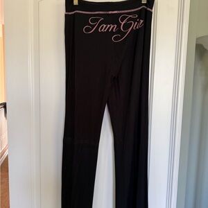 I.AM.GIA Black Leggings with Pink Logo